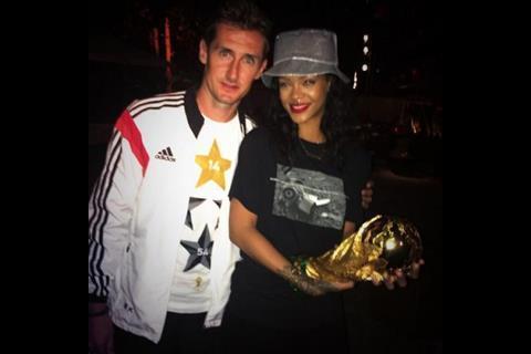 Rihanna and Miroslav Klose